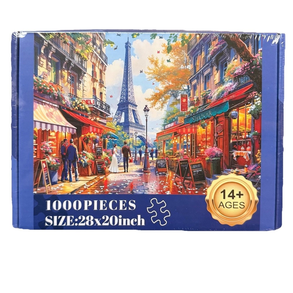 1000 Piece Jigsaw Puzzle 28x20Eiffel Tower, Paris, France Sealed Still, Unopened